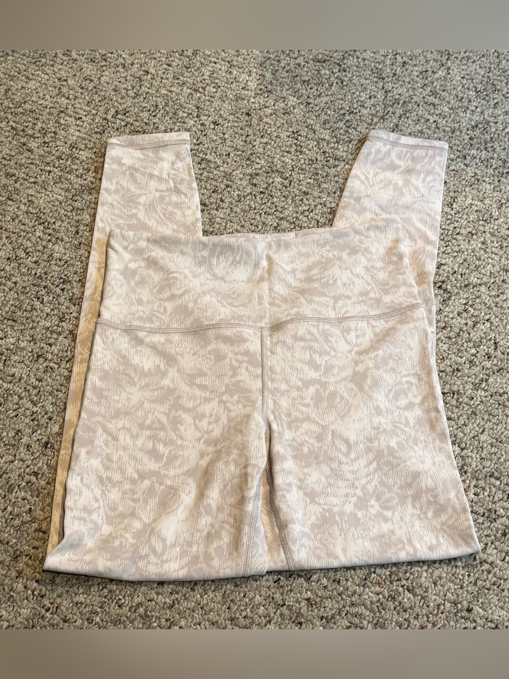 Athleta High-Waist Athletic Leggings in Light Beige Floral